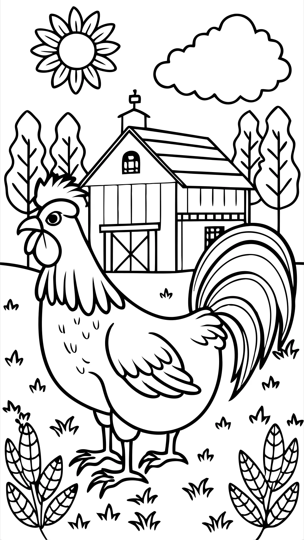 coloriage de coq